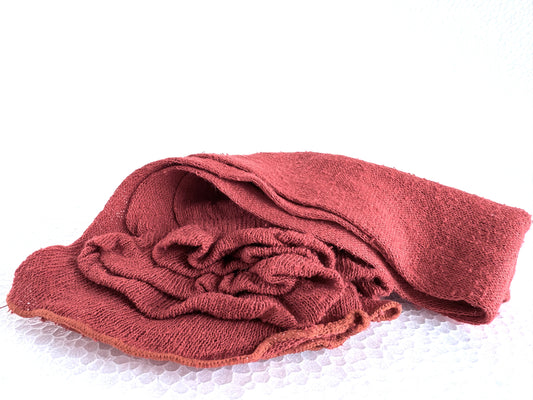 茜染めシルク100％薄手レッグウォーマー（柔らかめな茜色）